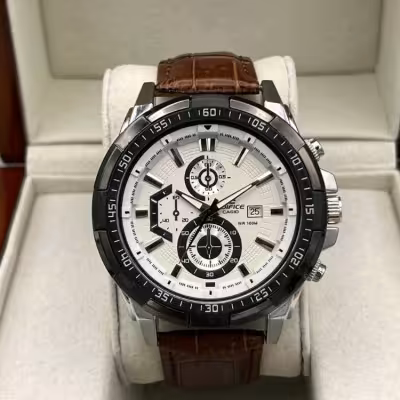 ساعت مردانه بند چرم قهوه ایCASIO