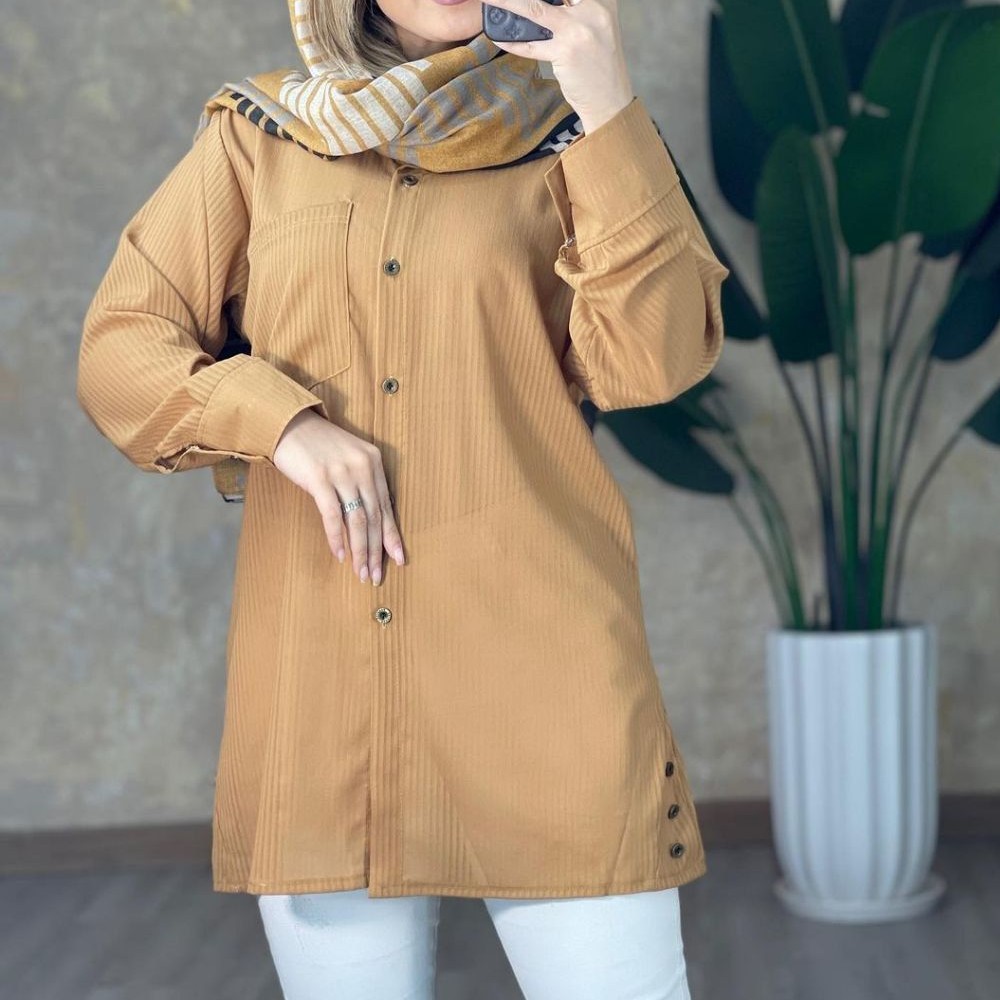 مانتو حریر نسکافه ای 