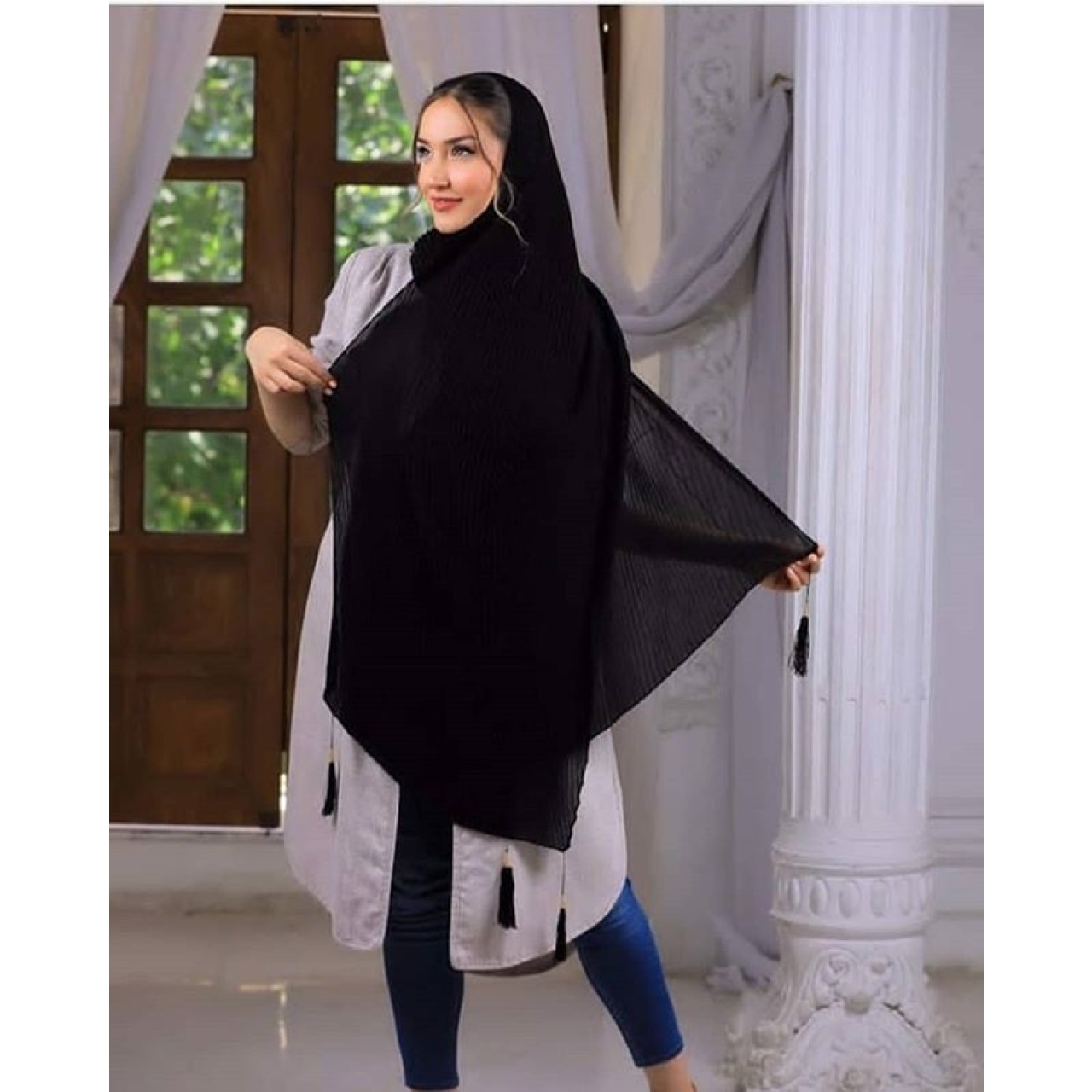 شال حریر کرپ زنانه کد 00400