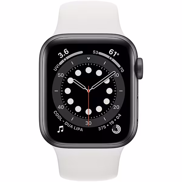 سری 6 آلومینیوم 40 میلیمتری زنانه قاب خاکستری با بند اسپرت سفید - Hiapple.ir