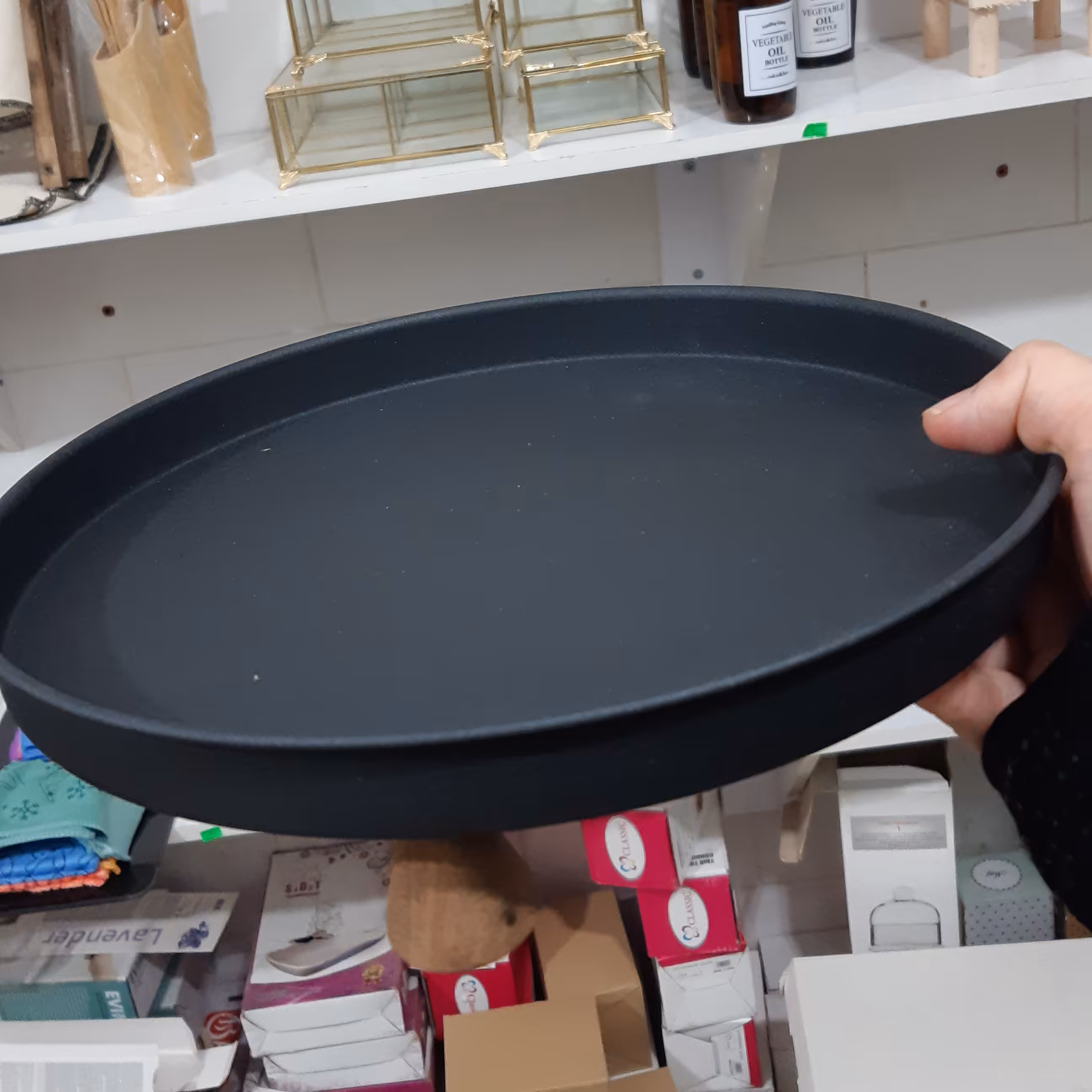 سینی فینگرفود پایه چوبی