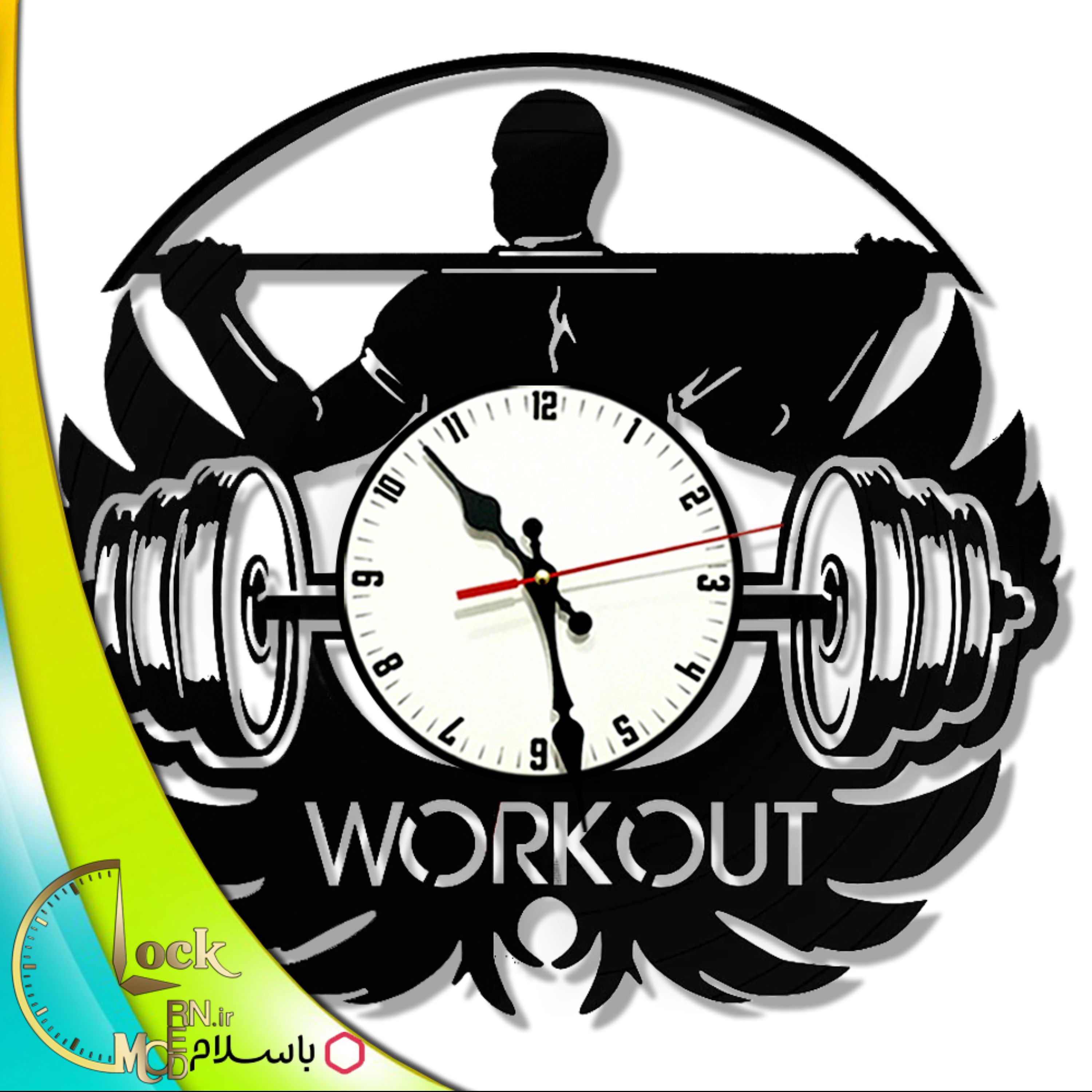 ساعت دیواری طرح وزنه برداری کد 636 (پس کرایه)