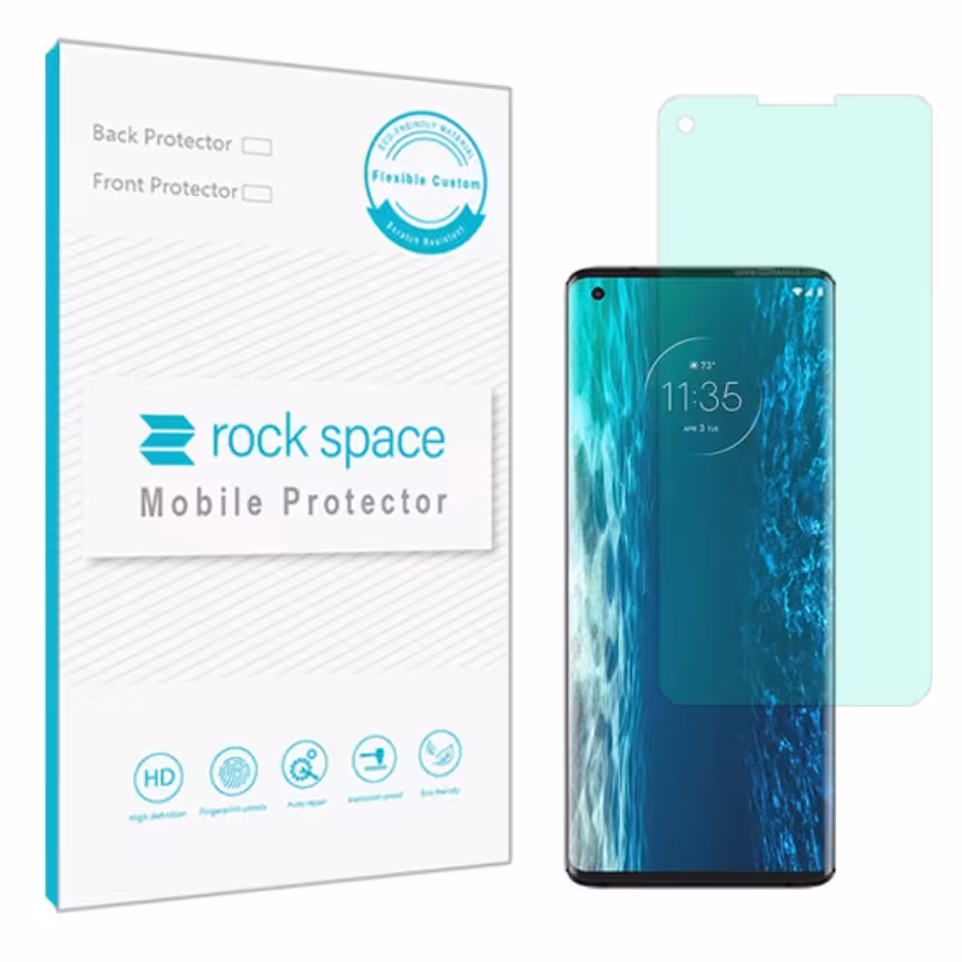 گلس موتورولا Edge مدل نانو هیدروژل گرین لایت برند راک اسپیس