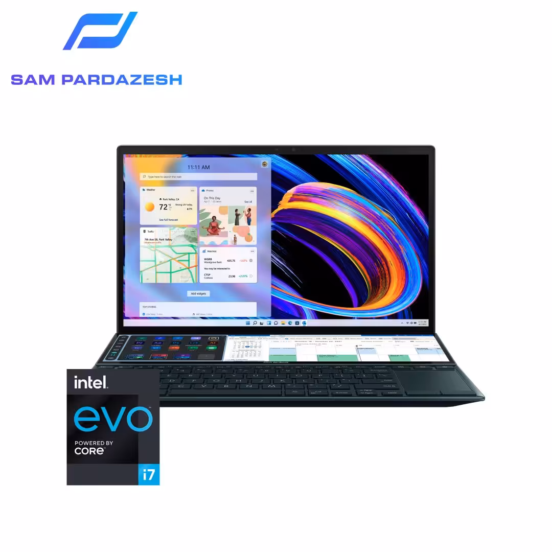 لپ تاپ ایسوس 14 اینچی Zenbook Duo 14 UX482EGR Core i7 1195G7 16GB 1TB SSD 2GB MX450 | سام پردازش