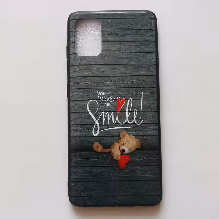 قاب طرحدار  براق خرسی سفید گوشی سامسونگ A51