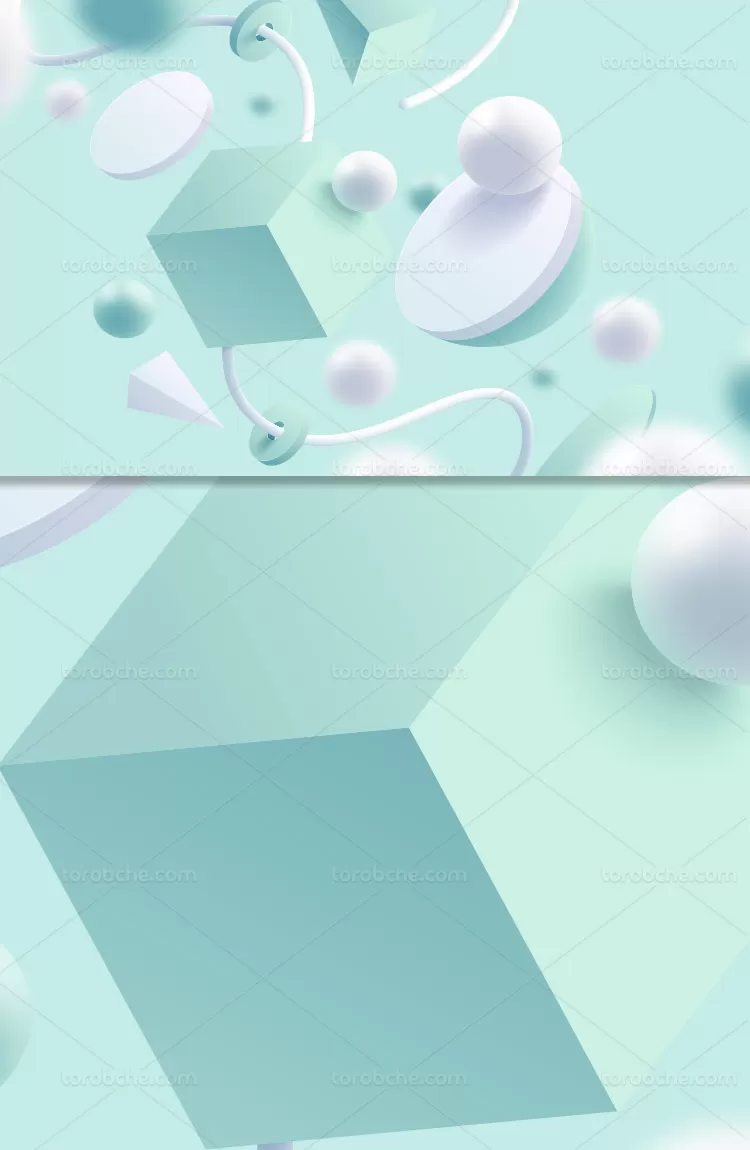 بک گراند اشکال هندسی سه بعدی | گرافیک با طعم تربچه