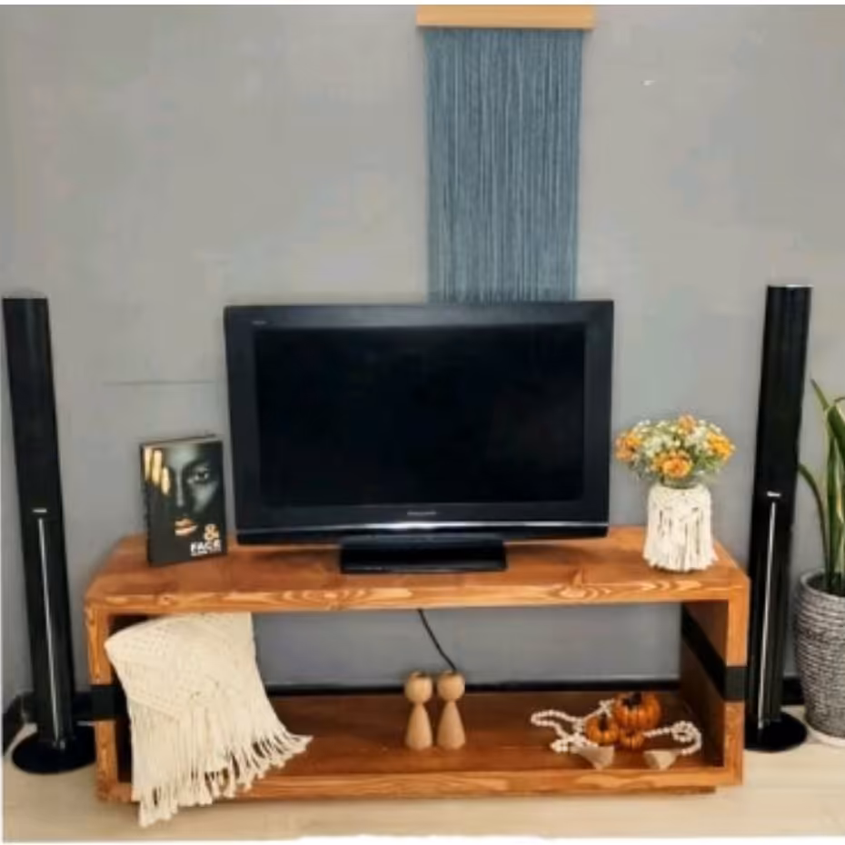 میز TV چوبی چوب روس رنگ قهوه ای پوشش سیلر کیلر 