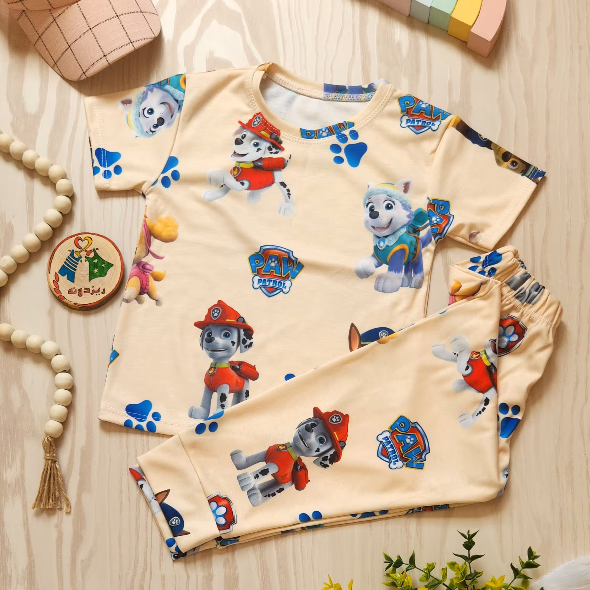 ست بلوز شلوار پسرانه  راحتی طرح سگهای نگهبان سایز 40 تا55 (ارسال رایگان)  