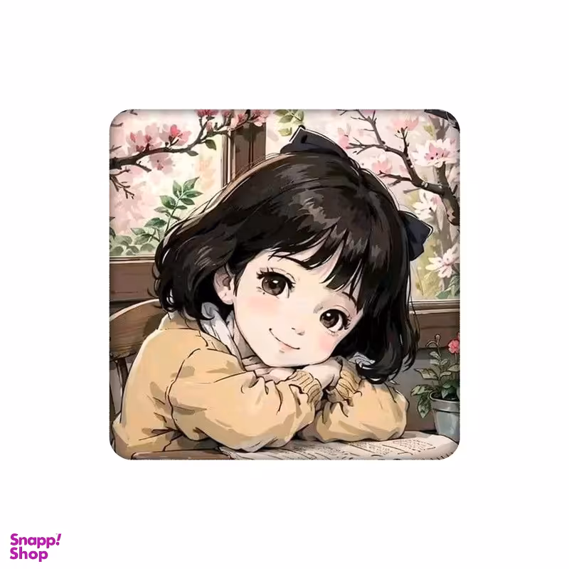 زیر لیوانی طرح دختر و شکوفه های گیلاس کد 8850796