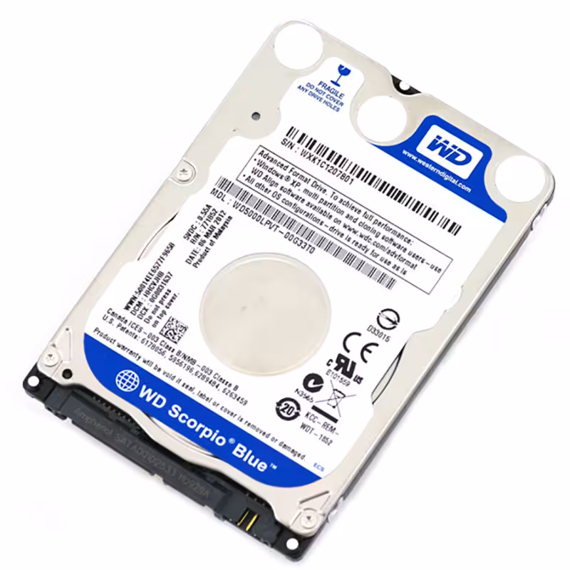 هارد لپ تاپ 320 گیگابایت وسترن دیجیتال آبی  WD3200BEVT Blue