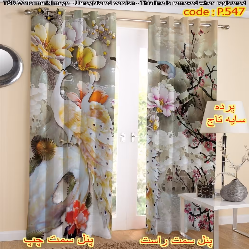 پرده هازان چاپی کد 547 هر پنل عرض 140 ارتفاع 290