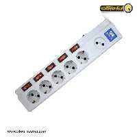 شش خانه 5 1 فیوز دار پارت الکتریک با کابل 18 متری مدل PRT 2095