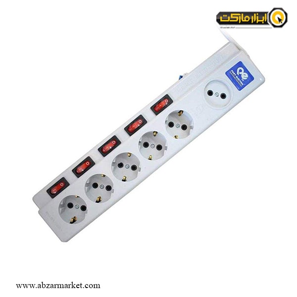 شش خانه 5 1 فیوز دار پارت الکتریک با کابل 18 متری مدل PRT 2095