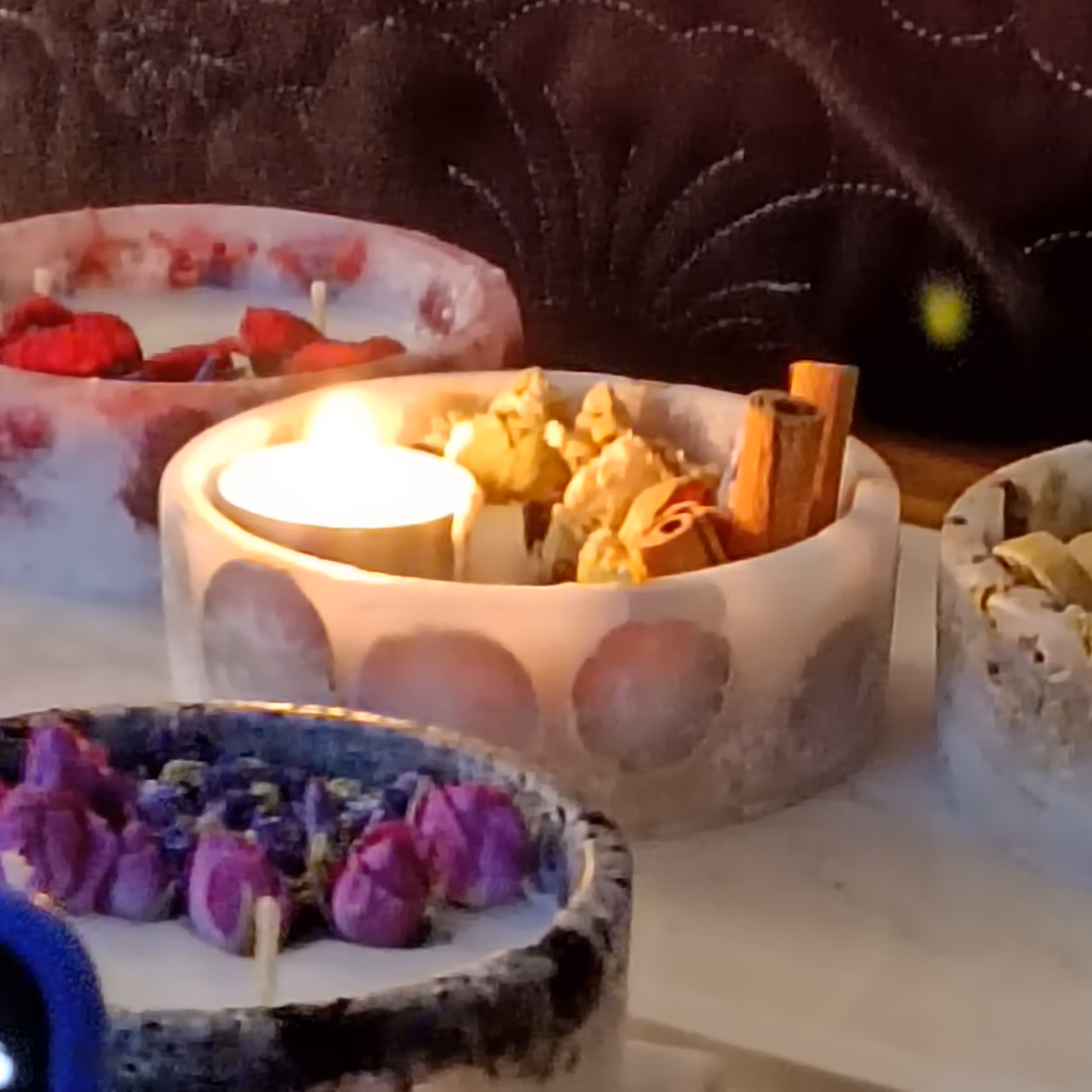 شمع  طرح بهشت ، جنس ظرف از پارافین 