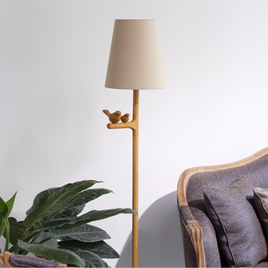 آباژور  دستساز چوبی  کنار سالنی طرح پرنده ،یک کار خاص و قشنگ مناسب برای همه سبک های دکوراسیون  ،ارسال رایگان 