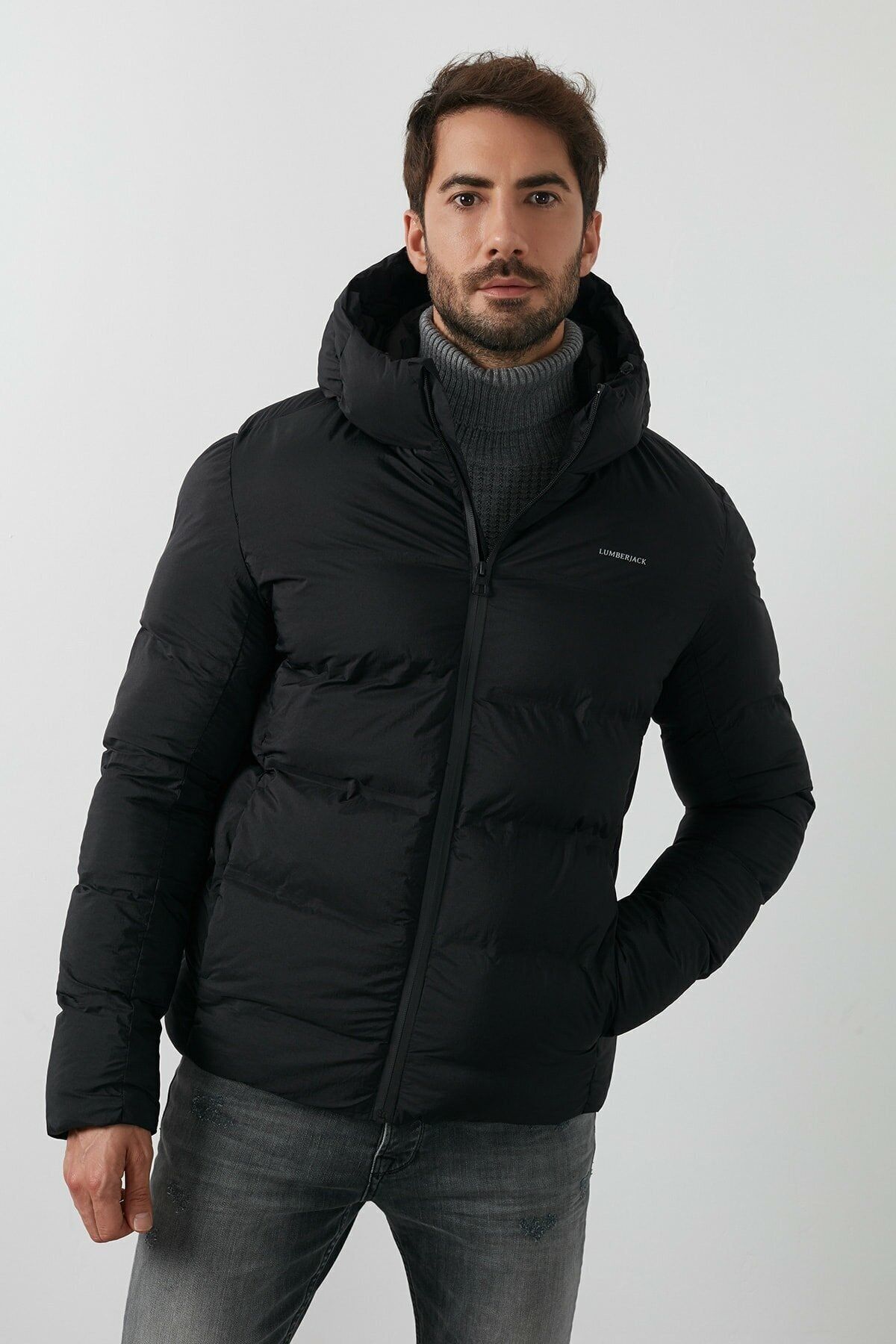 کاپشن ورزشی مشکی مردانه کت Nolan Coat 2pr 12W32NOLAN Lumberjack