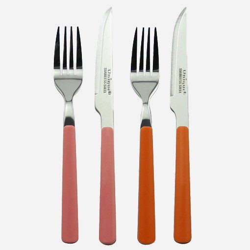 کارد و چنگال رنگی گرند 12 پارچه صادراتی یونیک کد 5855