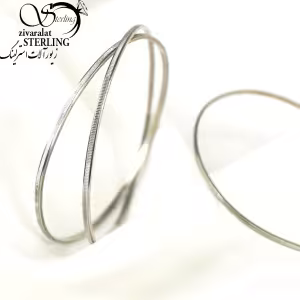 النگو نقره ظریف خط دار طرح طلا کد39