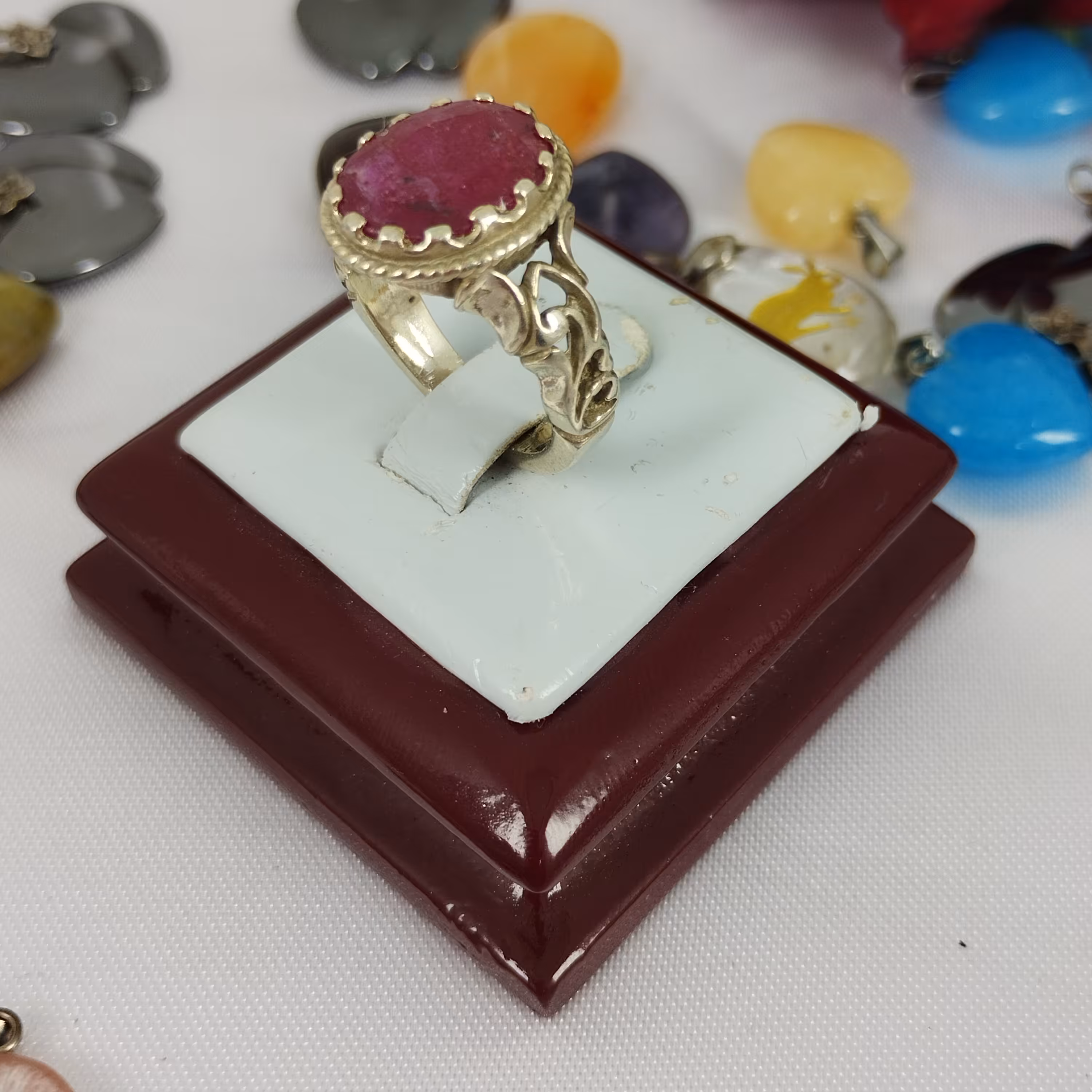 انگشتر نقره مردانه یاقوت سرخ سلین کالا کد 11797636