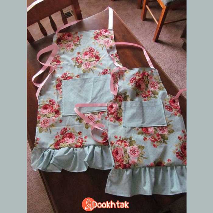 ست پیشبند مادر دختری پارچه ای سایز دلخواه کیفیت عالی