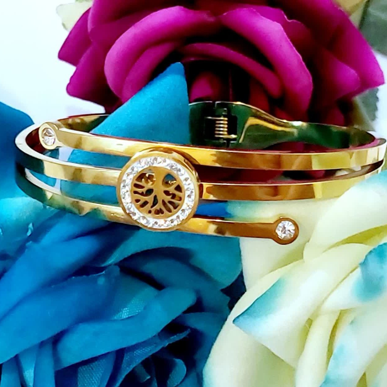 دستبند نگیندار فنری استیل