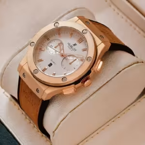 ست زنانه و مردانه ساعت مچی هابلوت تقویم دار بند چرم با 6 ماه گارانتی