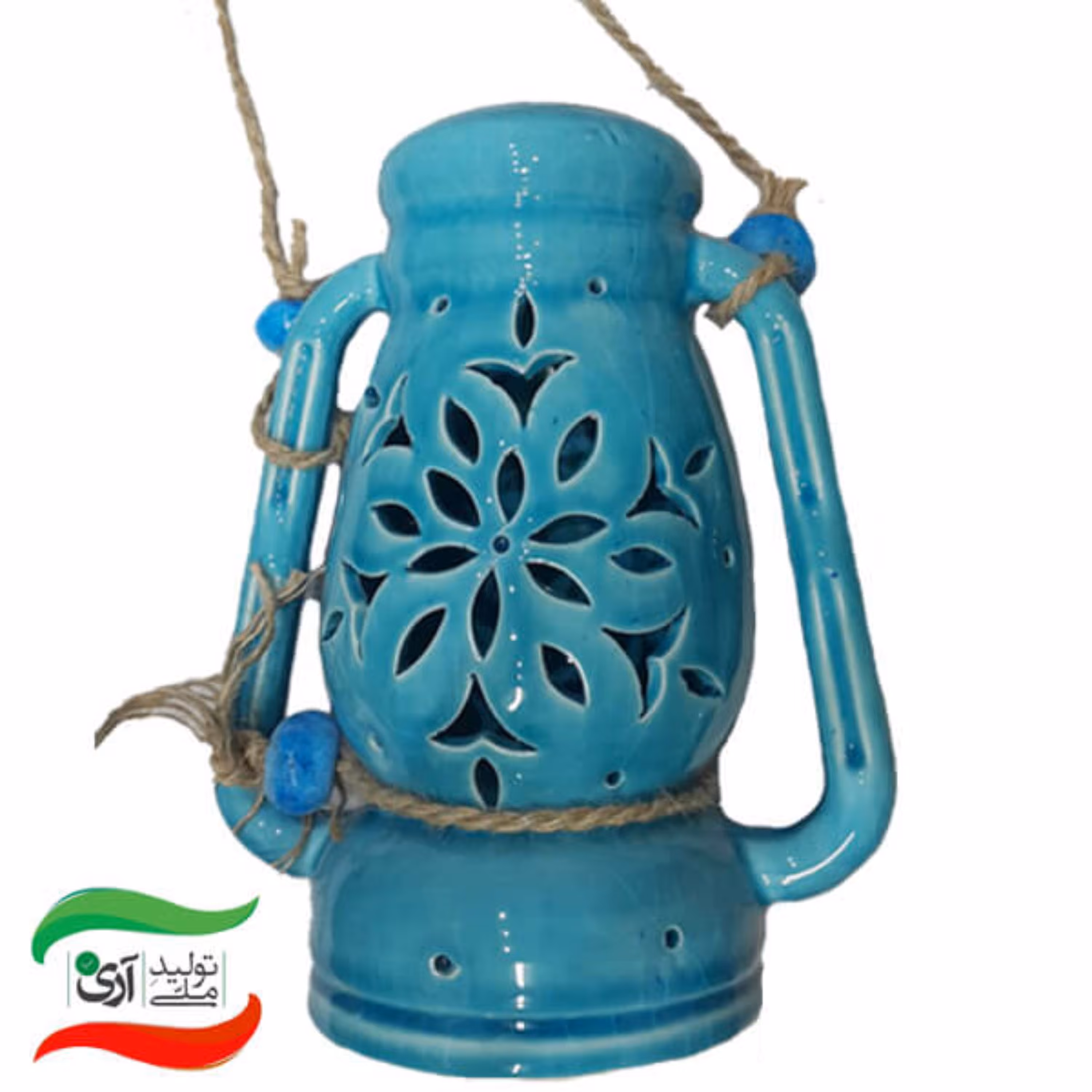 فانوس سفالی طرح شعله ای