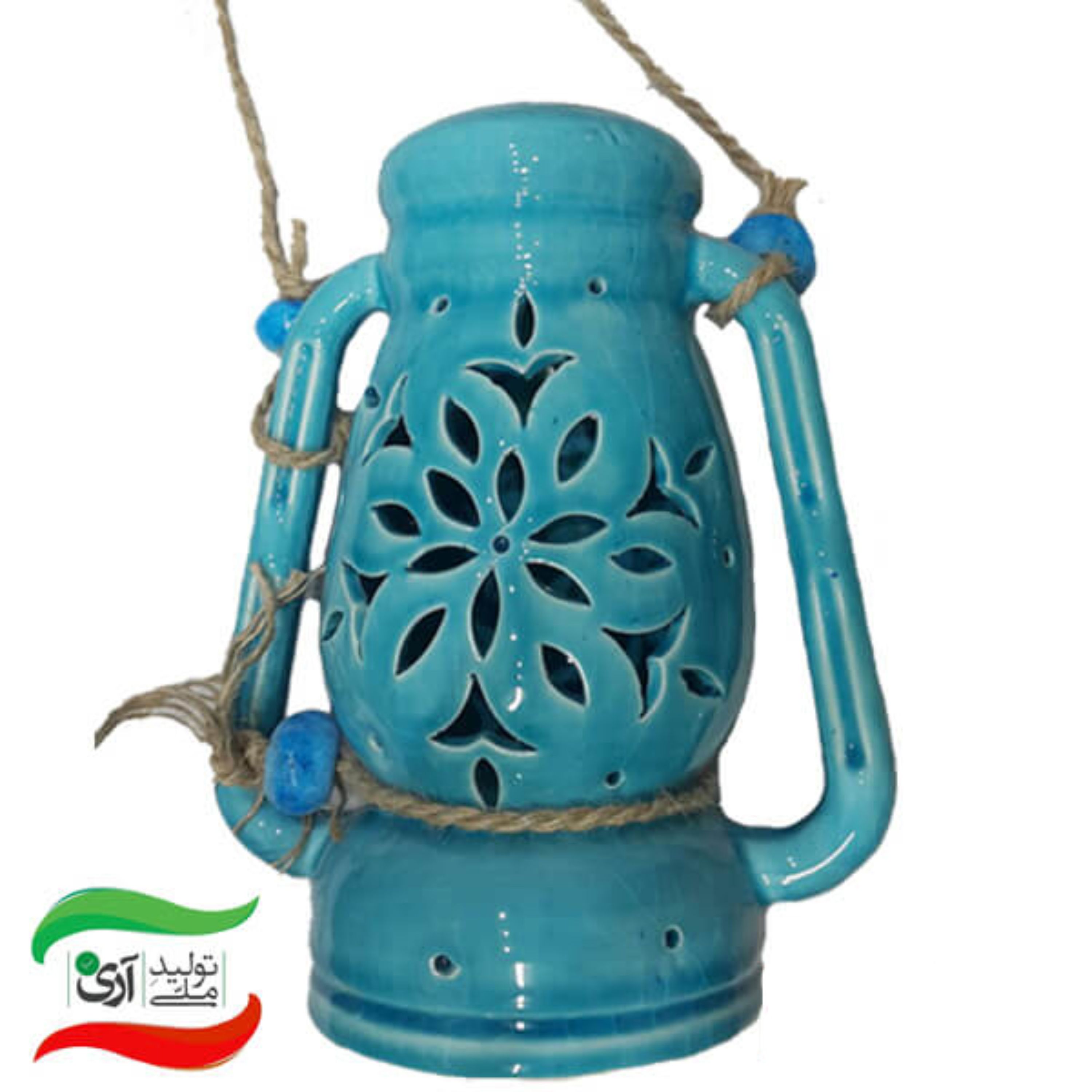 فانوس سفالی طرح شعله ای