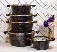 سرویس قابلمه  گرانیتی تلفوردTELLFORDتعداد17 پارچه قهوه ایی متالیک