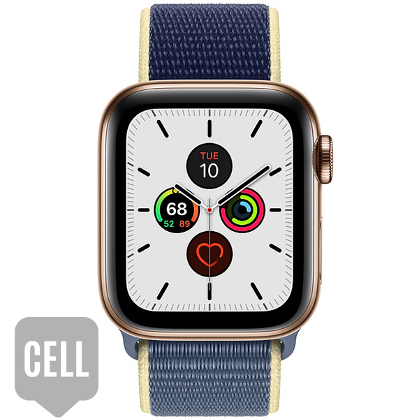 سری 5 استیل سلولار زنانه Gold Stainless Steel Case with Alaskan Blue Sport Loop - Hiapple.ir