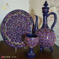 گلاب پاش وبشقاب سفالی نقطه کوبی 
ابعاد : 34*25*25
وزن : 2/5
رنگ : بنفش
تزئینی و دکوری