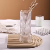 گلدان شیشه ای استوانه لیندو