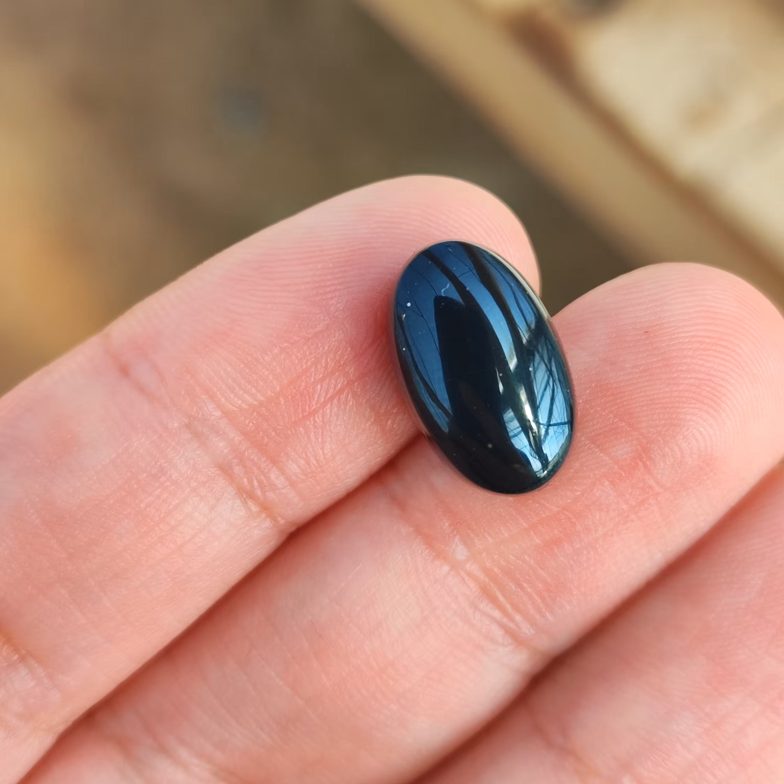 نگین ابسیدین طبیعی درجه یک ارتفاع دار ( 16 در 10 )