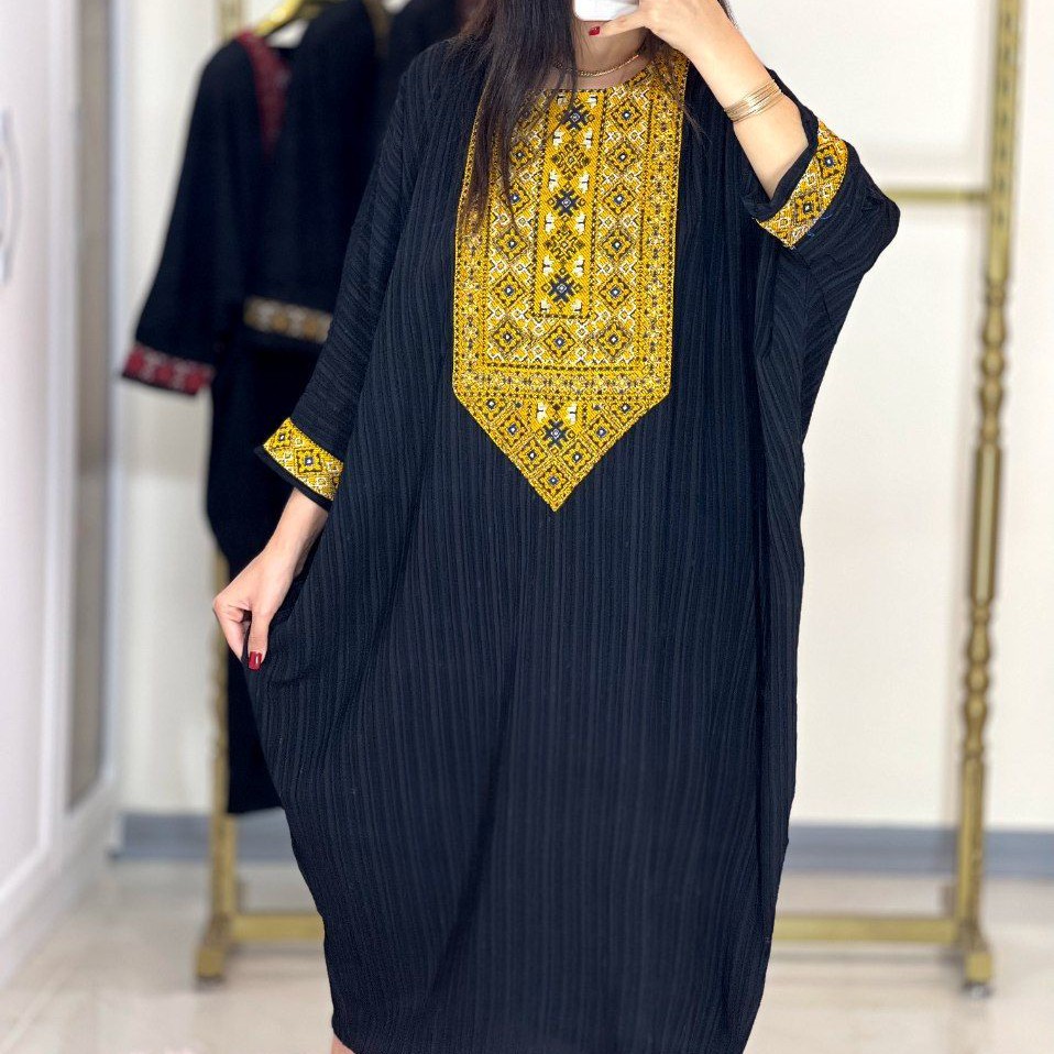 ماکسی مانتویی زنانه خرجکار دار دبل کراش اعلا فریسایز از 36 تا 48