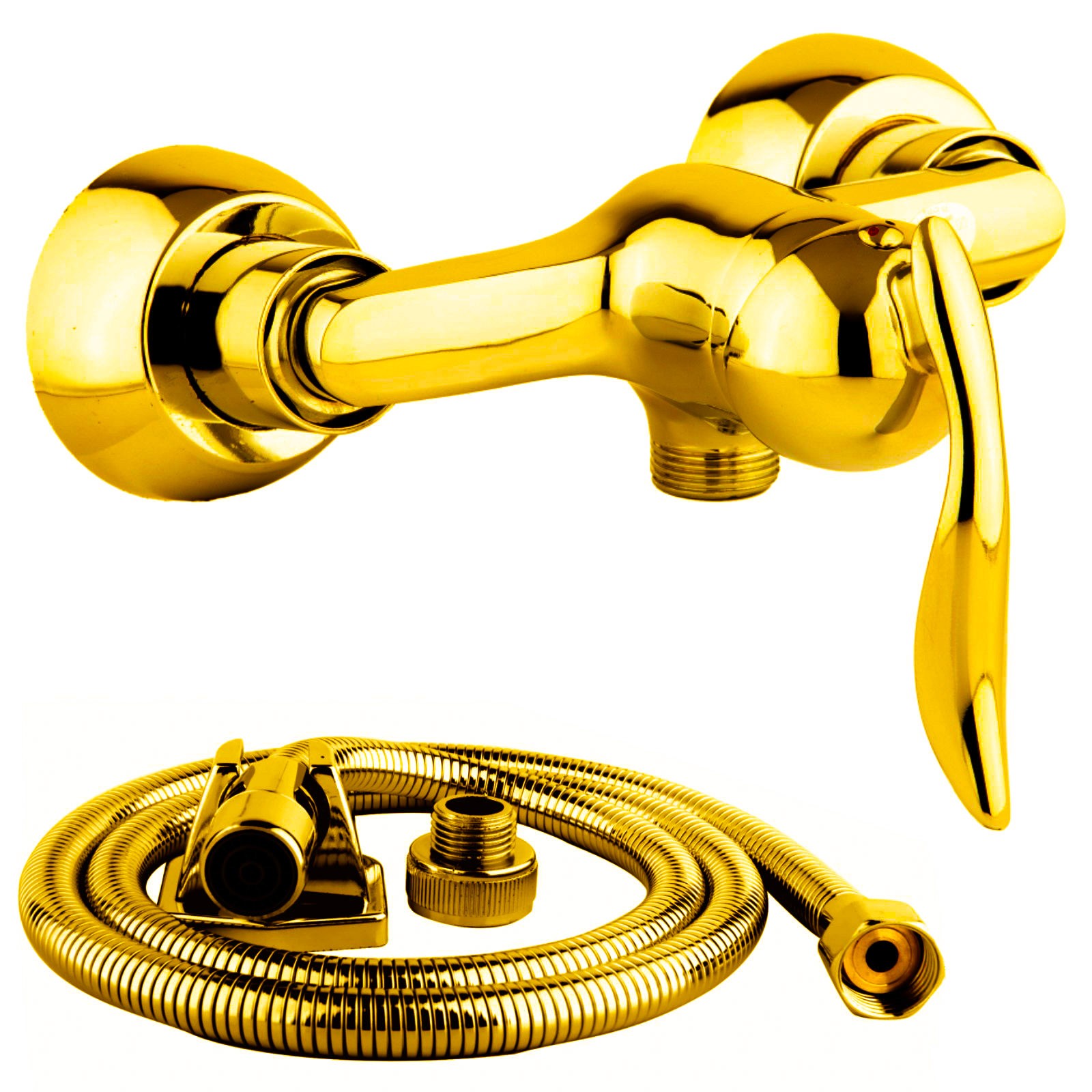 شیر سرویس بهداشتی شیرالات رز مدل ونیز به همراه شلنگ سرویس بهداشتی طلایی