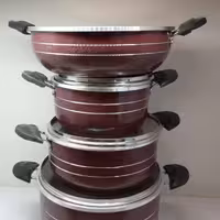 سرویس قابلمه گرانیتی هلنا 7 پارچه طرح چدن داخل ساده