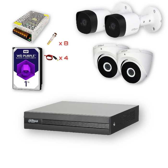 پکیج دوربین مدار بسته 4 کانال داهوا