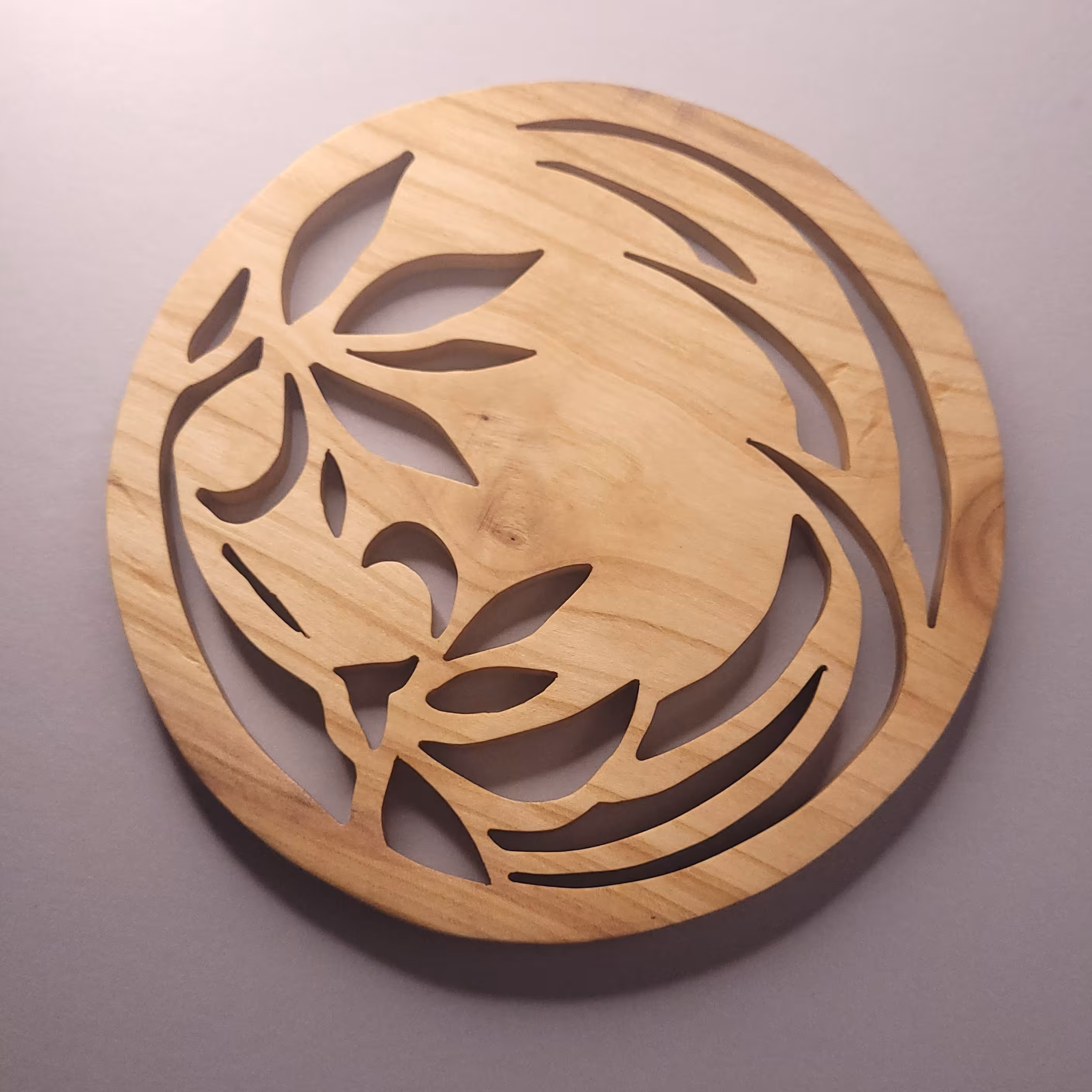 زیر قابلمه ای طرح گل چوبی دستساز چوبی گالری  