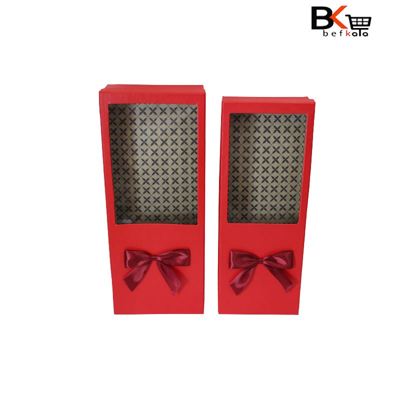 باکس گل طلقی 2 تکه قرمز کد 66