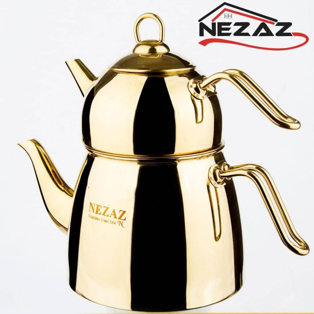 کتری قوری نزاز کد 2408 لیتر 3 لوله ای