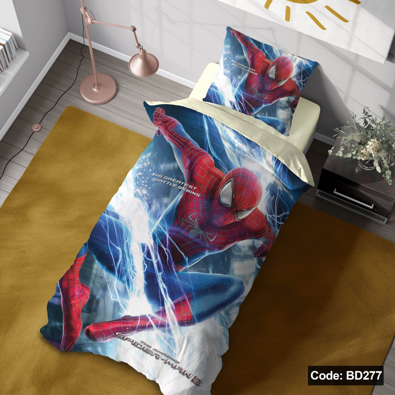 سرویس روتختی تک نفره 4تیکه طرح مرد عنکبوتی ارسال رایگان 