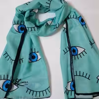 شال نخی طرح گل چهار پر