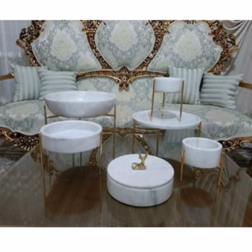 ظروف سنگی پایه میخی 6تکه