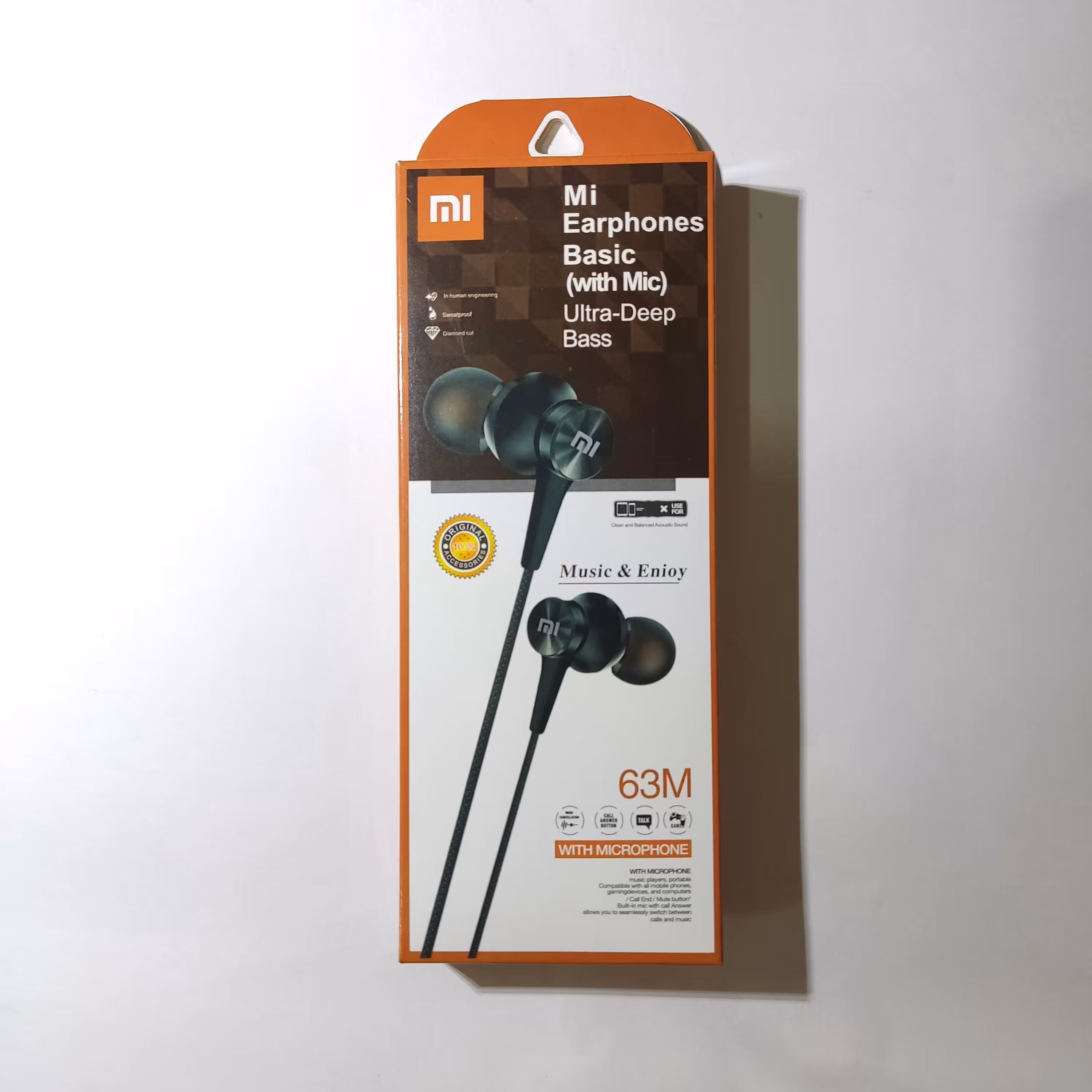 هندزفری سیمی شیائومی MI-63 مشکی رنگ میکروفون دار