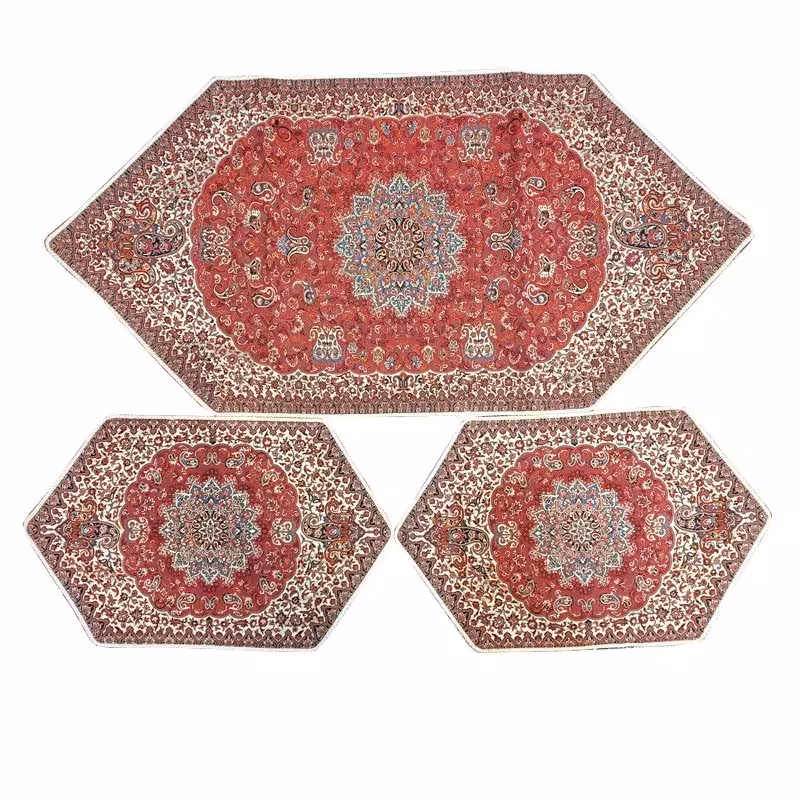 ست 3 تکه رومیزی ترمه صفائی کد 2432