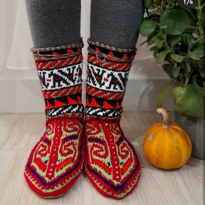 جوراب فانتزی بلند کادویی بافت سنتی با  ارسال رایگان
