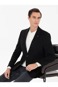 کت مشکی مردانه جلیقه SLIM FIT اورجینال کاشارل Cacharel