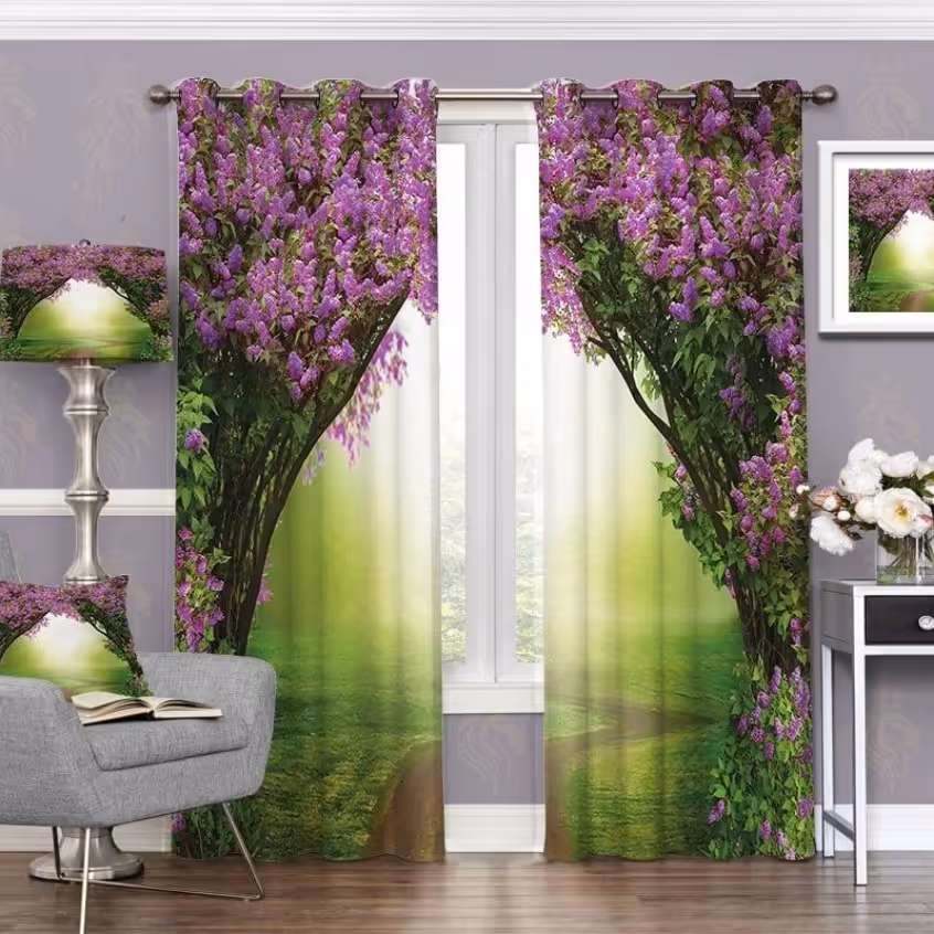 پرده چاپی  پانچ  طرح   نقاشی و منظره    کد 1669