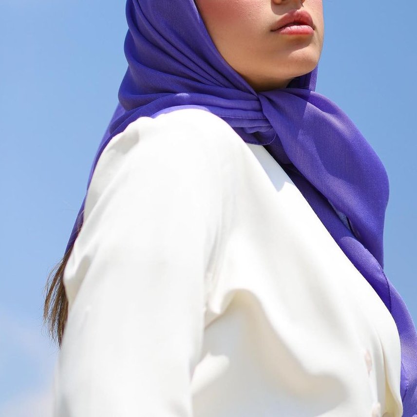 روسری قواره 90 دور دوخت نخی یاسی