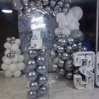 استند و بک گراند پولکی نقره ای و طلایی مخصوص بادکنک آرایی و گل آرایی 